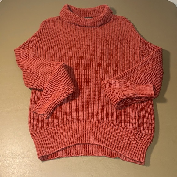 French Connection Sweaters - French Connection Maroon Cozy Chunky Knit Cowl Neck Sweater 100% Cotton